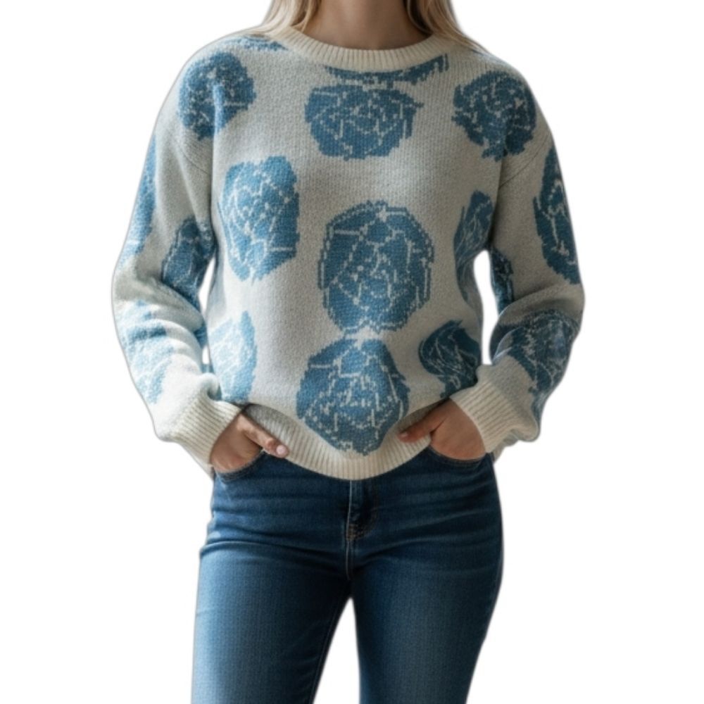 Vintage Nuggets Blue Floral Sweater